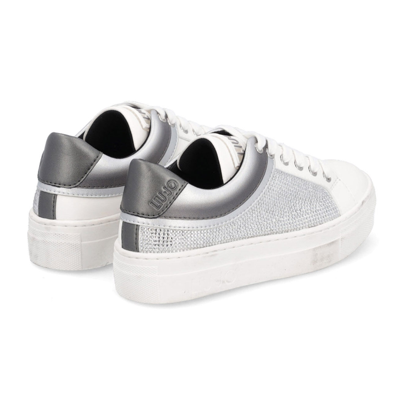 Liu-Jo Sneakers en Cuir Alicia argenté/blanc