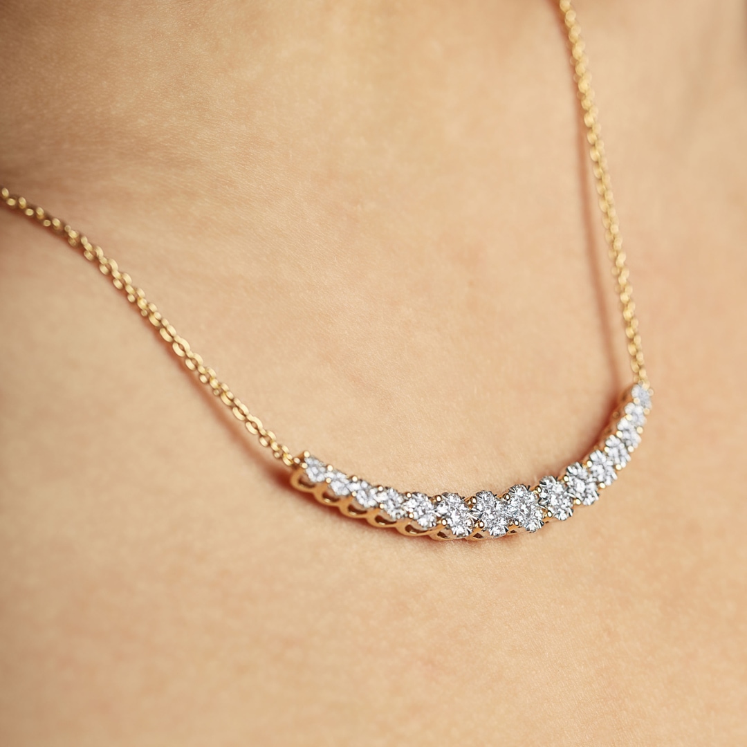1.00 Karat Diamantencollier 750/18 K Gelbgold