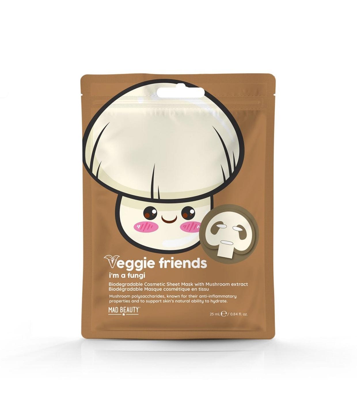 Mad Beauty - *Veggie Friends* - Máscara facial com extrato de cogumelo - I´m A Fungi