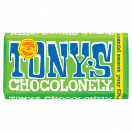 Tony's Chocolonely 51% pure chocolade amandel zeezout reep