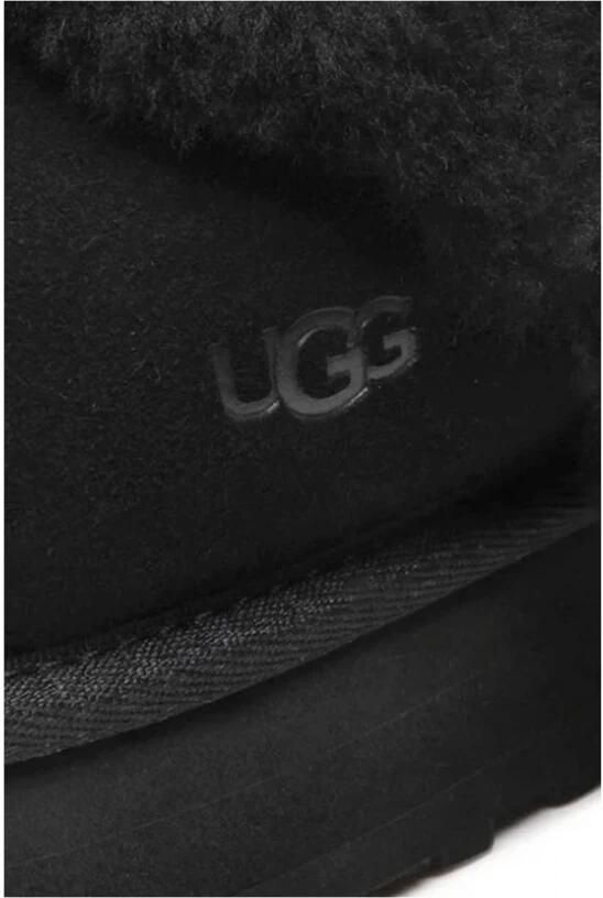 Ugg Slippers & Mules Plush Lined Black Slip-On Sandals With Thick Sole in zwart