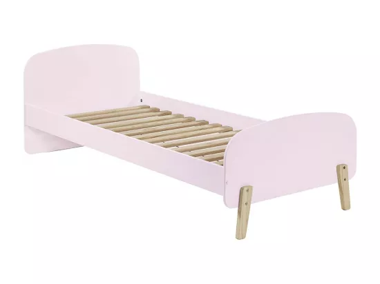BODHI PINK - Lit 90x200cm avec Barrière + Chevet + Etagères