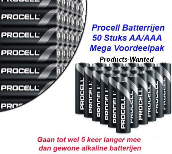 Procell - 30 X AA + 20 X AAA - Batterijen - Mega Voordeelpak