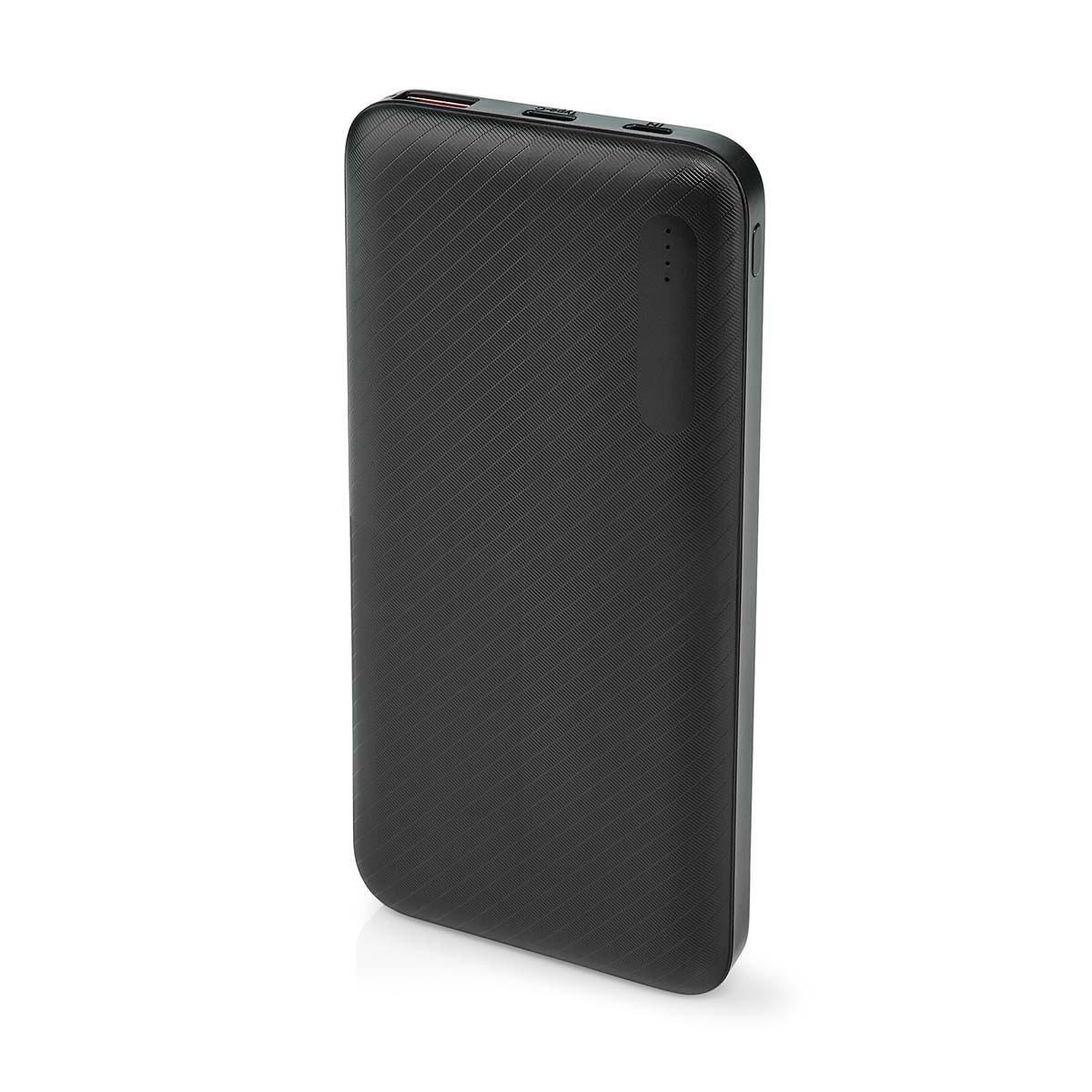 Nedis Power Bank | 10000 mAh | 1.5 / 2.0 / 3.0 A | Antall utganger: 2 | Utgangstilkobling: 1x USB-A / 1x USB-C™ | Inngangstilkobling: 1x Micro USB / 1x USB-C™ | PD2.0 18W | Lithium-Polymer