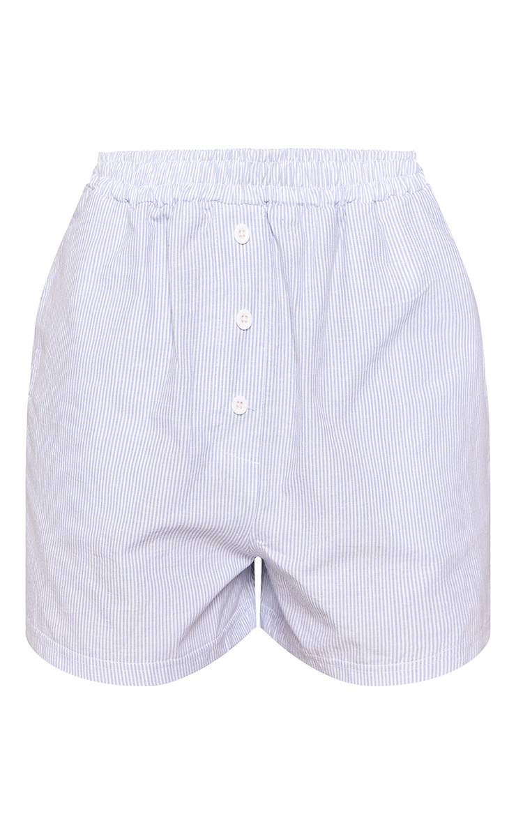 Bleu Short Style Boxer Rayé Tissé Tall