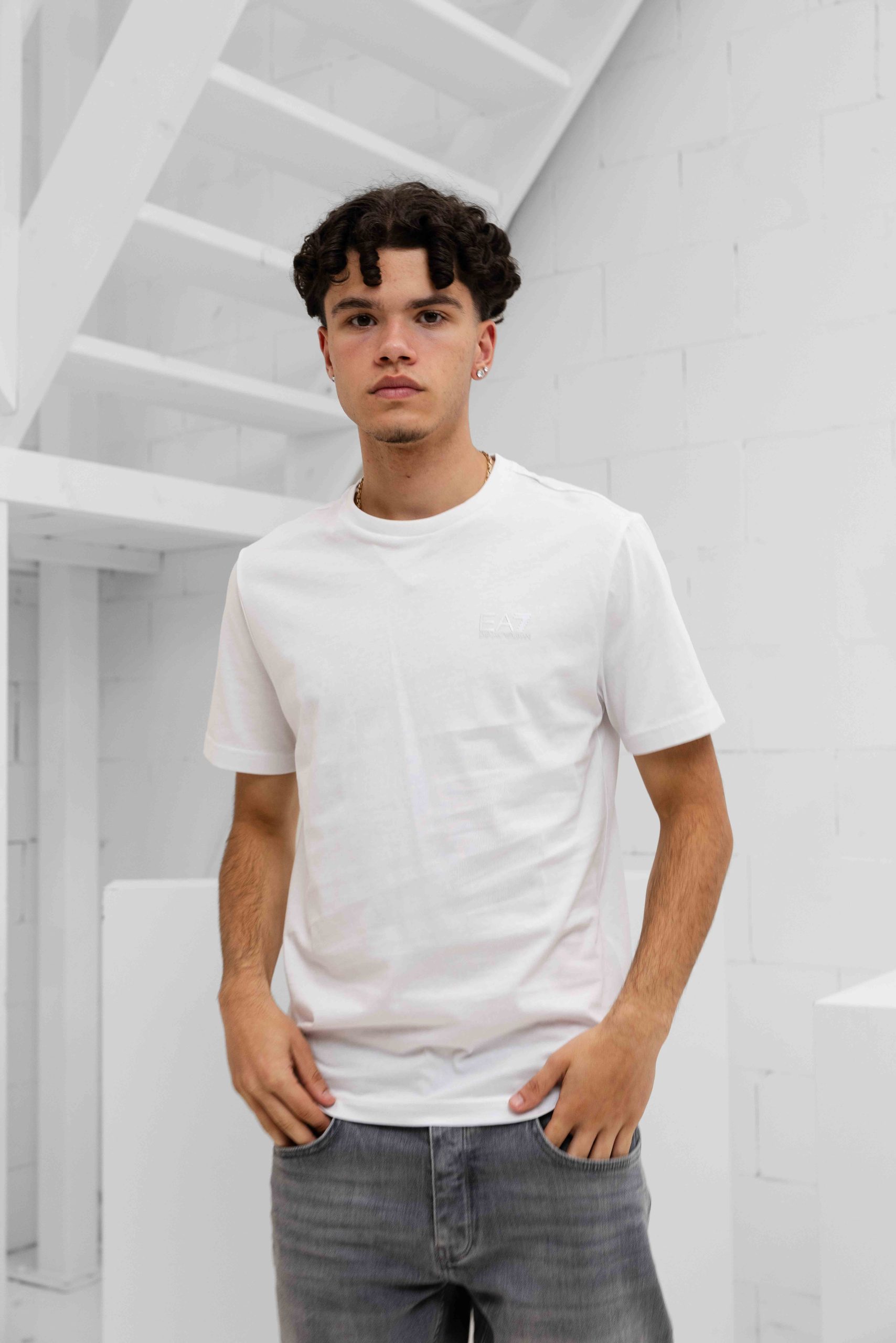 EA7 Emporio Armani 7M001327 T-Shirt Heren Gebroken Wit
