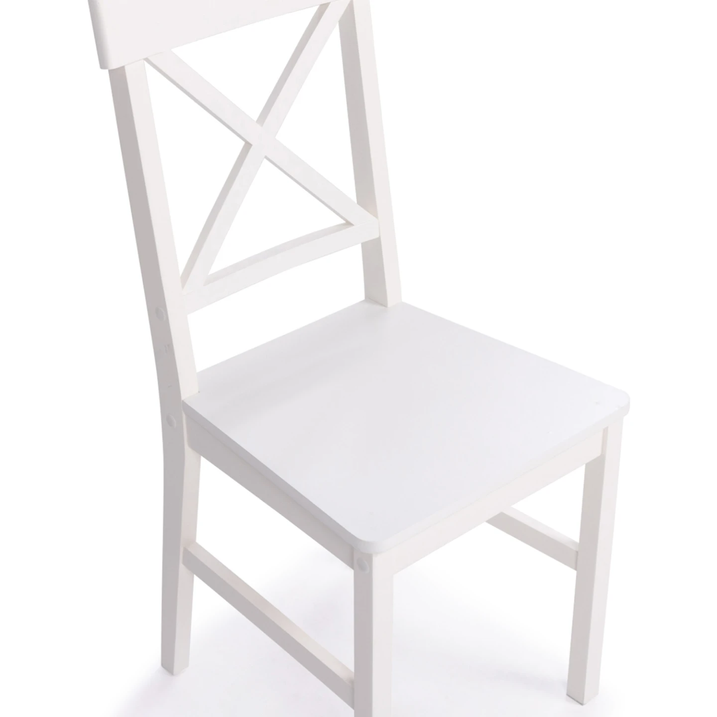 Lot de 4 chaises de cuisine avec croisillons SUZANNE bois blanc