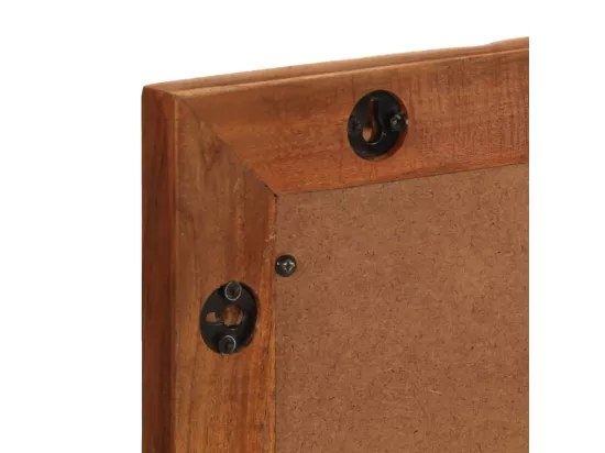 Miroir salle de bain 50x70 cm bois massif d'acacia et verre