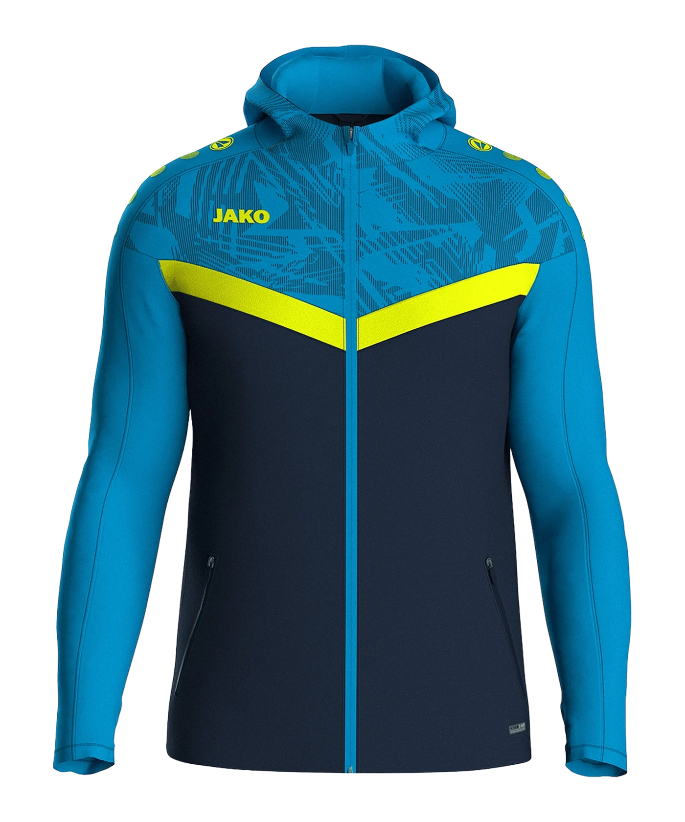 JAKO Icon Kapuzenjacke Blau Gelb F914