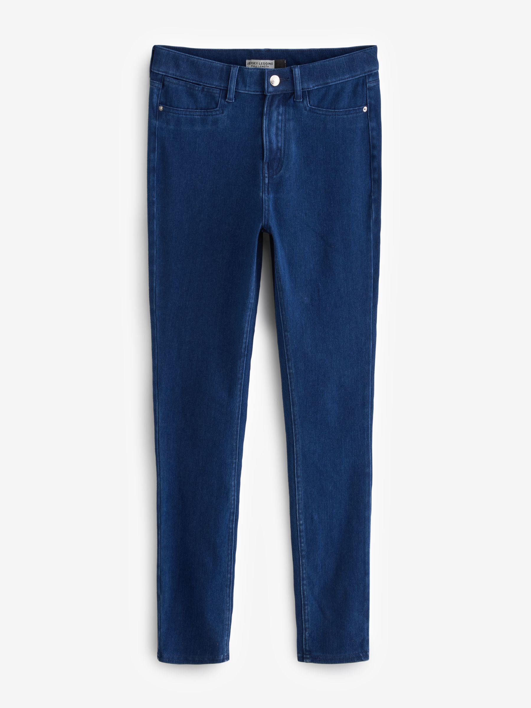 Donkerblauw - Jersey denim legging met gulpsluiting