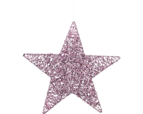 Kerstdecoratie hanger glitter paars