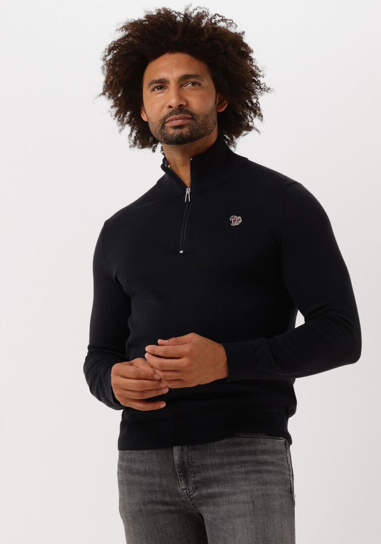 PS PAUL SMITH donkerblauwe ps paul smith trui mens sweater half zip zeb bad