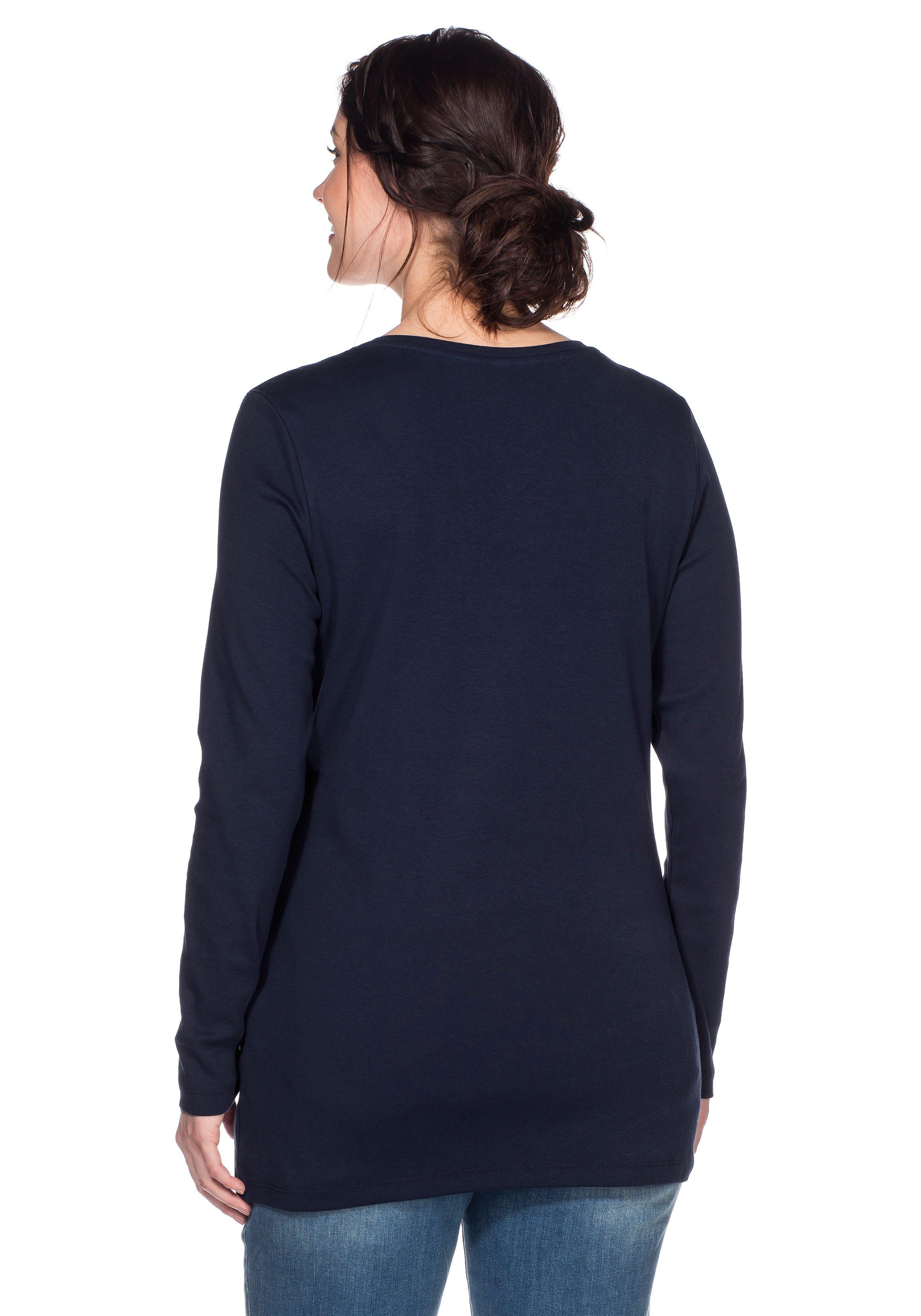 Langarmshirt mit Knopfleiste