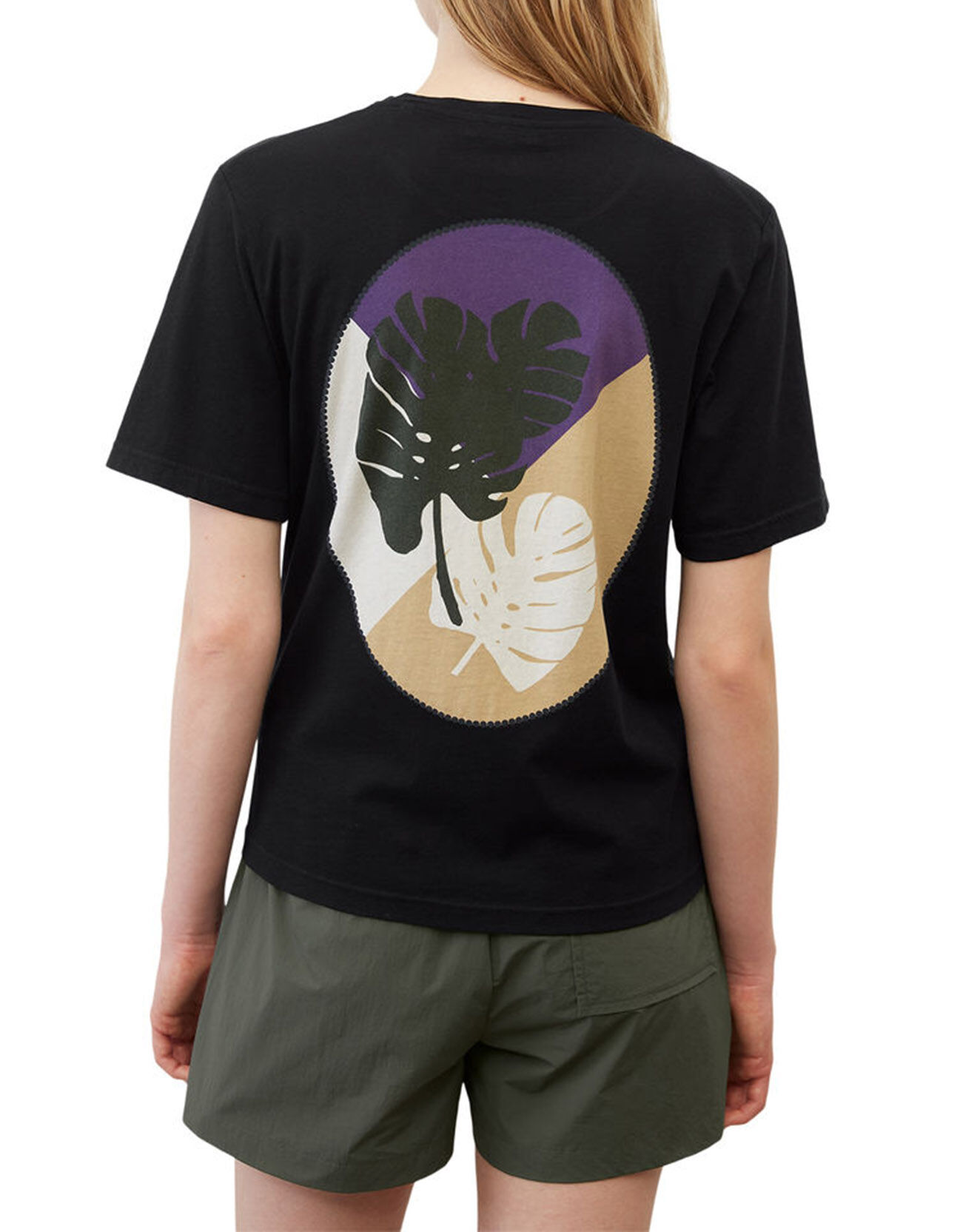 Marc O'Polo T-Shirt 100% Coton Bio imprimé nature noir