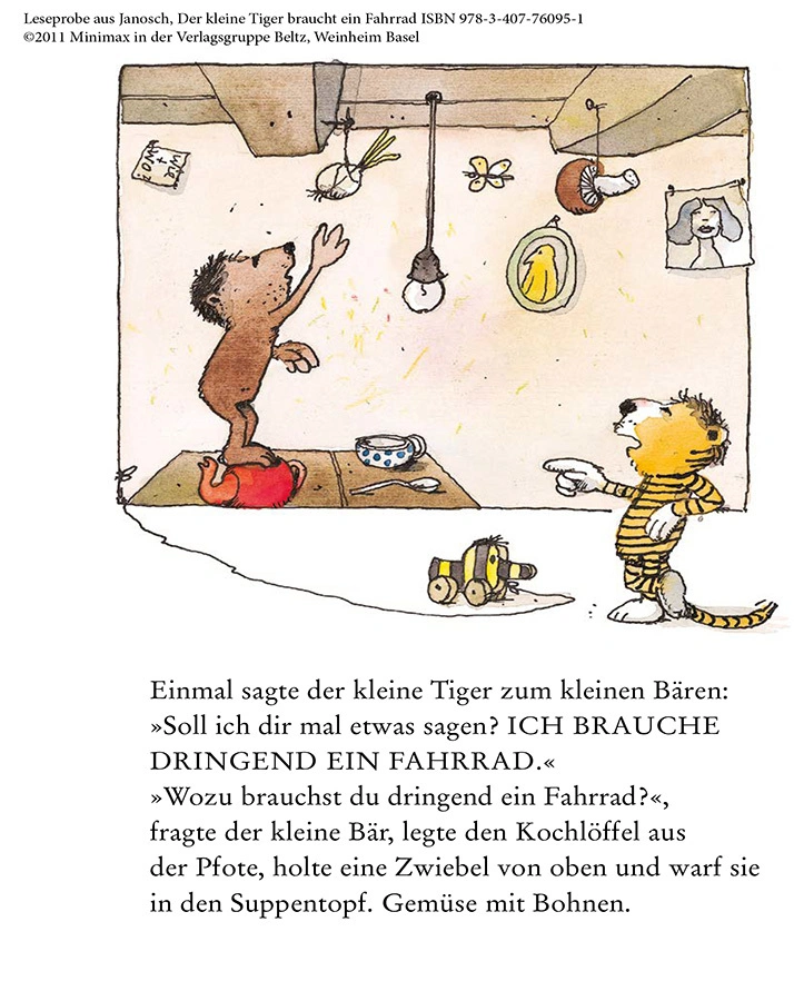 Der kleine Tiger braucht ein Fahrrad