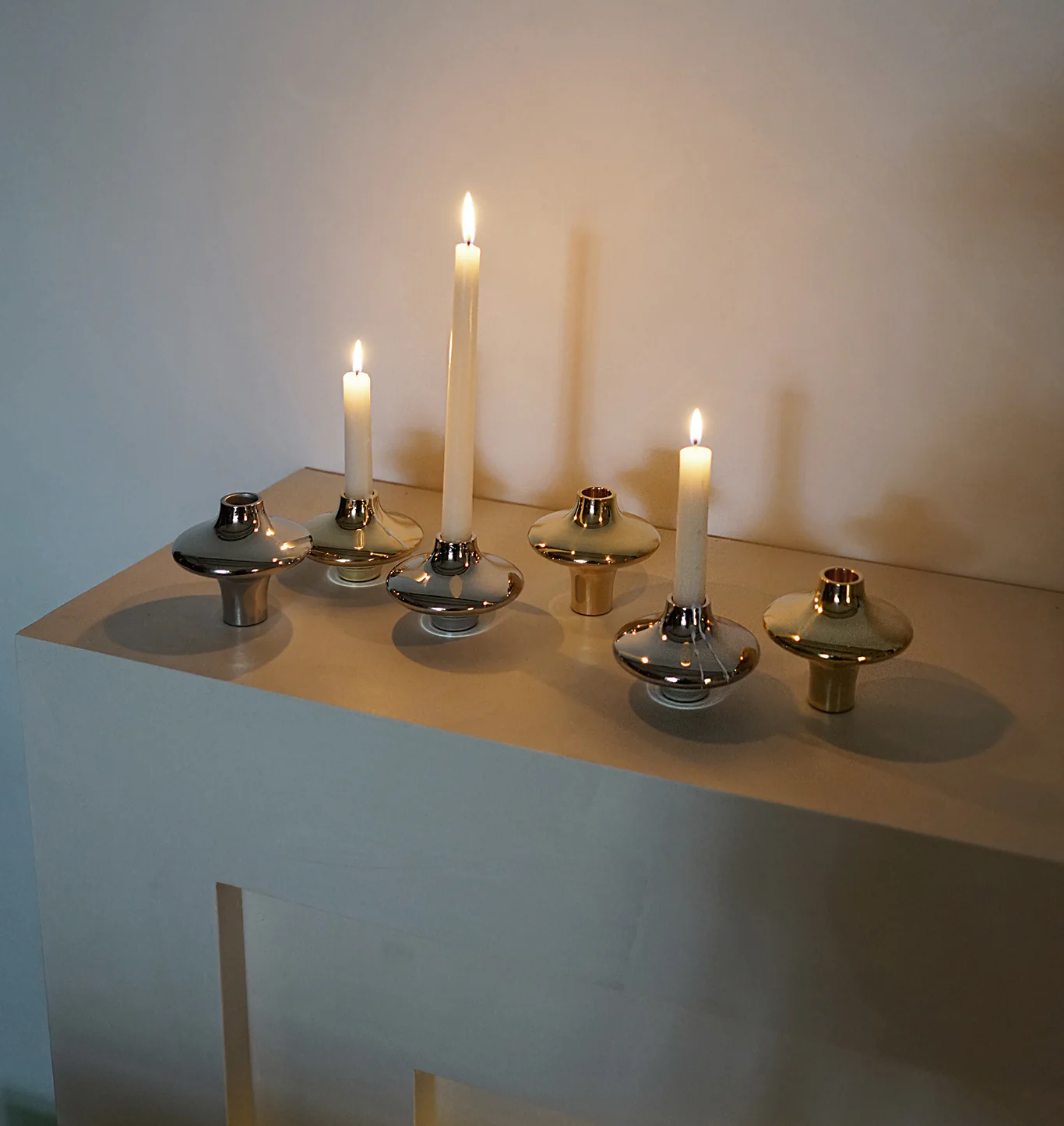 Hein Studio  Doublet no. 01 lysestage, lille - guldfarvet