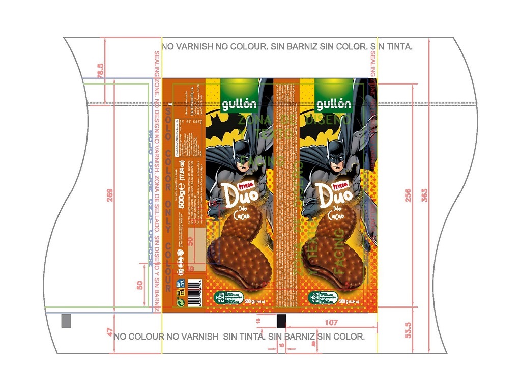 BOLACHAS GULLON MEGA RECHEADAS DUO CACAU 500G