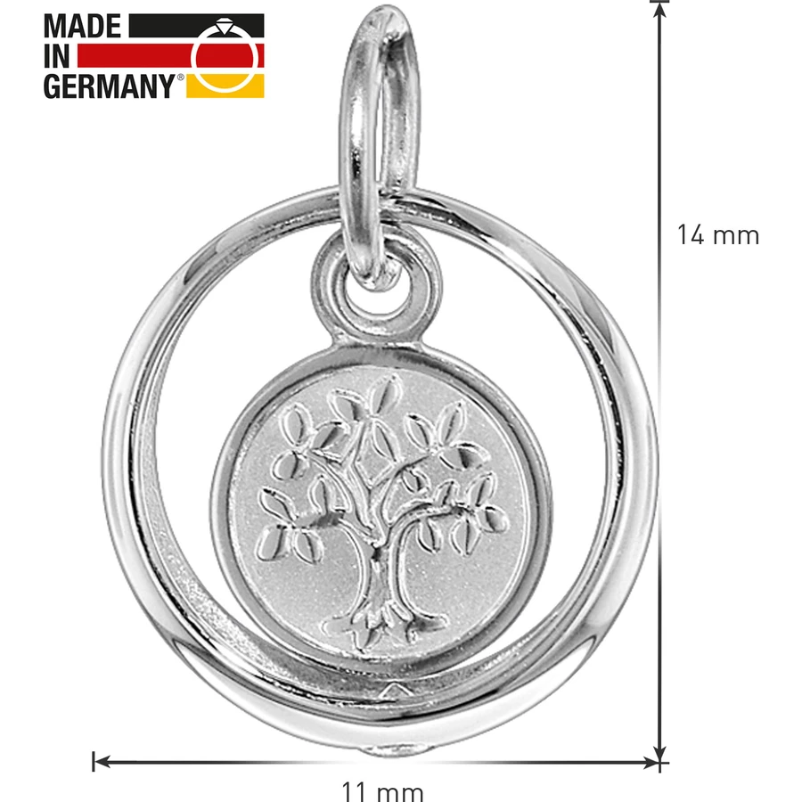 trendor Taufkette 925 Silber Taufring mit Lebensbaum silver