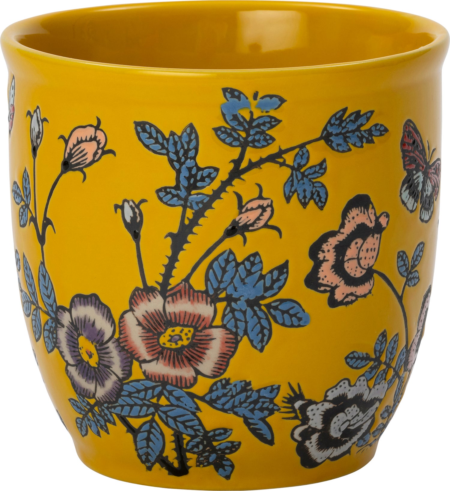Intratuin bloempot Shaya geel D 13,5 H 13,5 cm