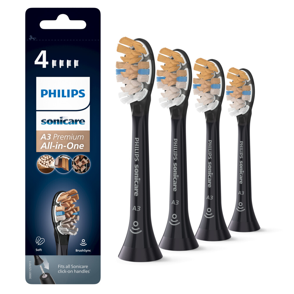 Philips Sonicare Opzetborstels All-in One Zwart4 stuks