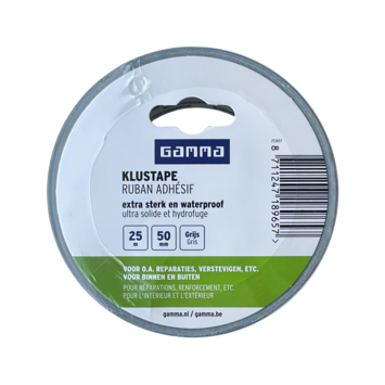 GAMMA klus- en reparatietape 25 m x 50 mm grijs
