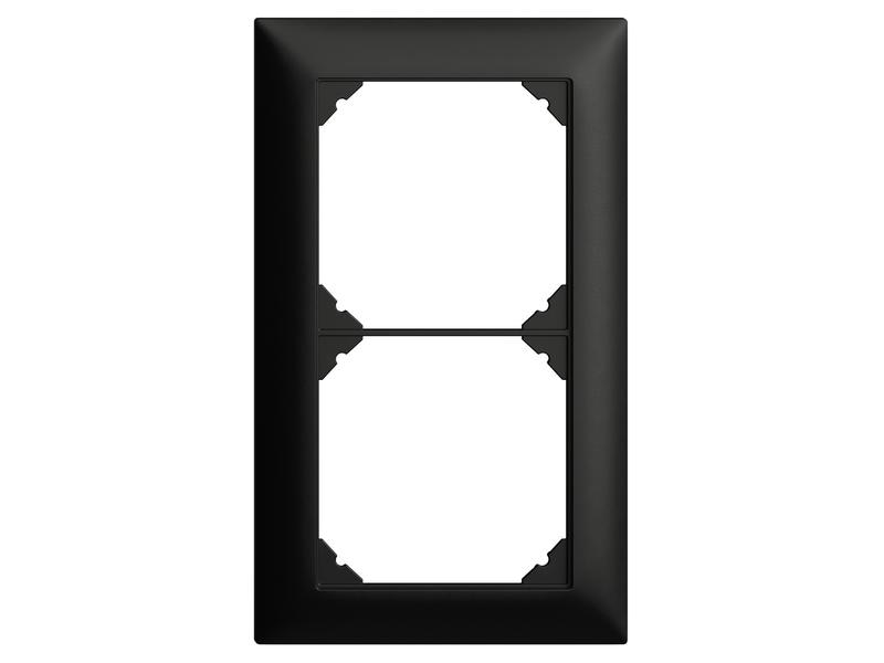 Feller EDIZIOdue Abdeckrahmen UP 2-fach, Schwarz Doppel Rahmen EDIZIOdue colore