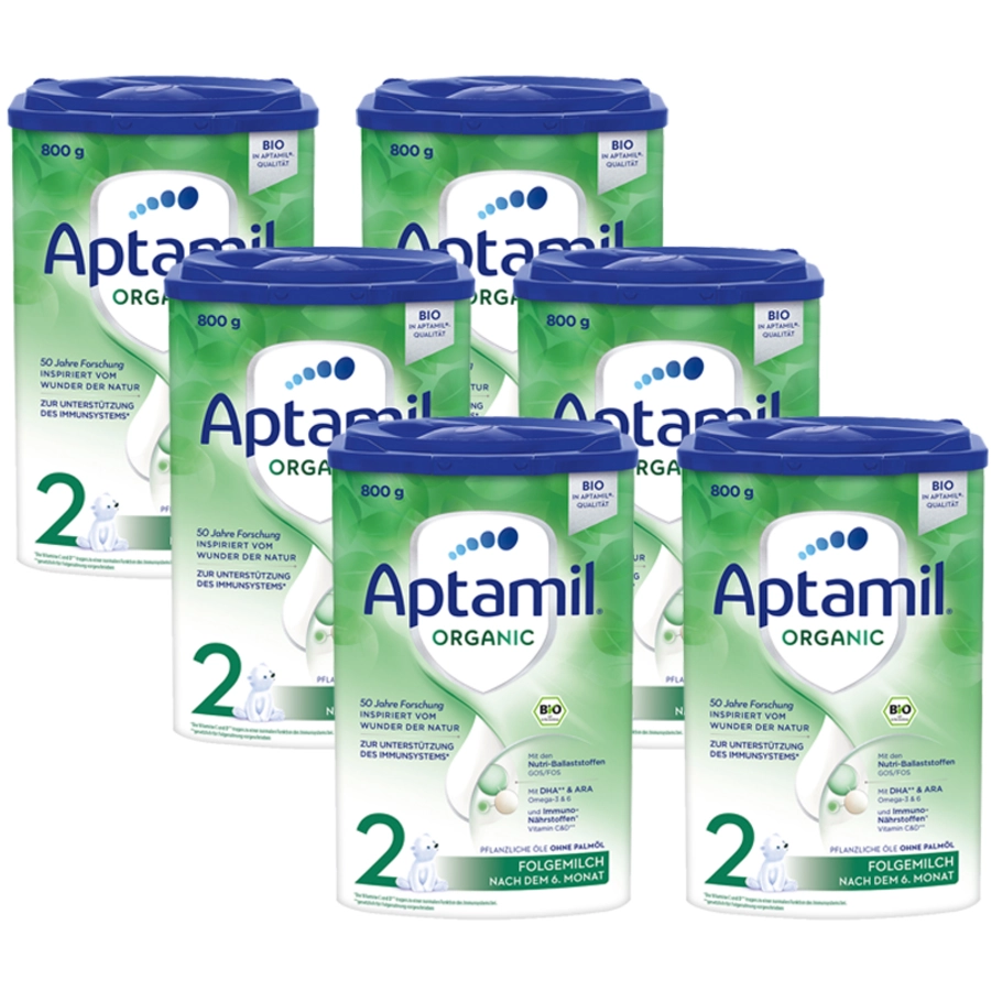 Aptamil Folgemilch 2 Organic 6x 800g nach 6. Monat