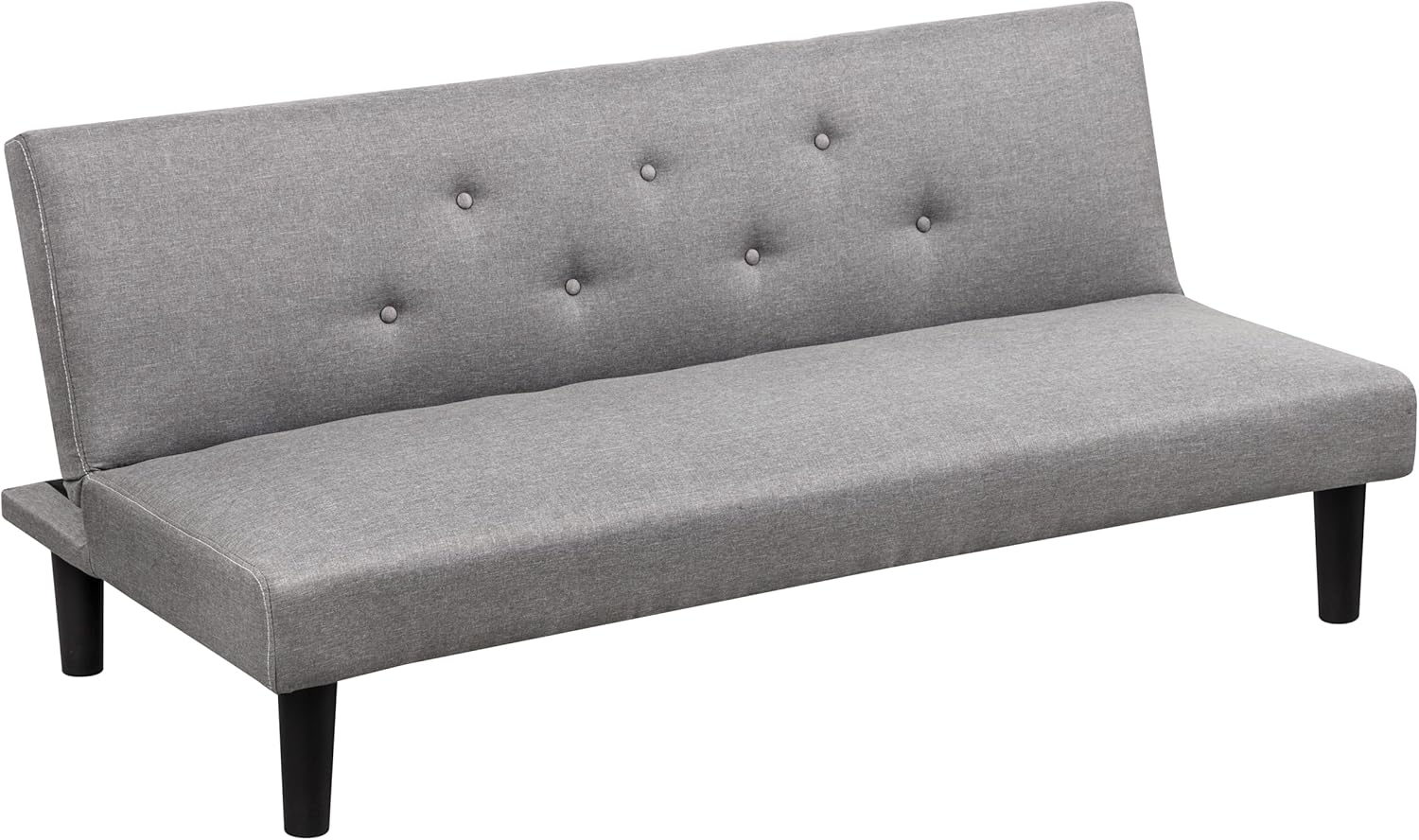 Baroni Home 3-Sitzer Stoff Sofa Bett umwandelbar in Polsterbett, Liegesofa mit Kunststoffbeinen für Wohnzimmer, Gästezimmer, Öffnet 93 cm, 167x70x77 cm (Grau)