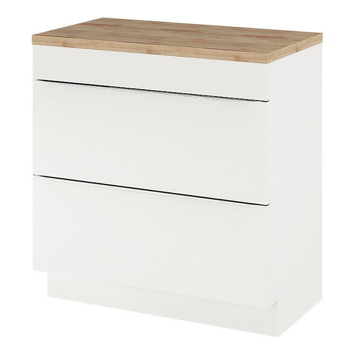 Ensemble salle de bains l.80 cm meuble à poser Imandra blanc + plan de toilette chêne
