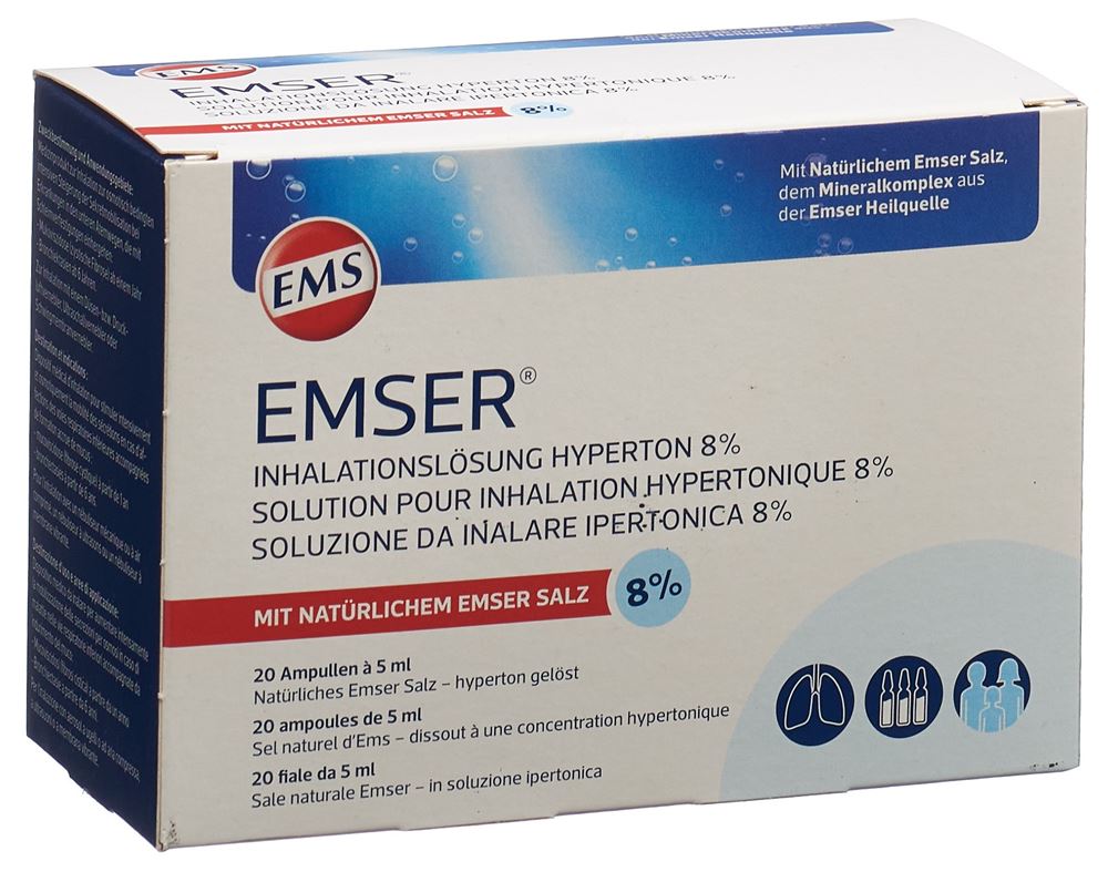 EMSER Inhalationslösung Inhal Lös 8 % hypertonisch Amp 5 ml