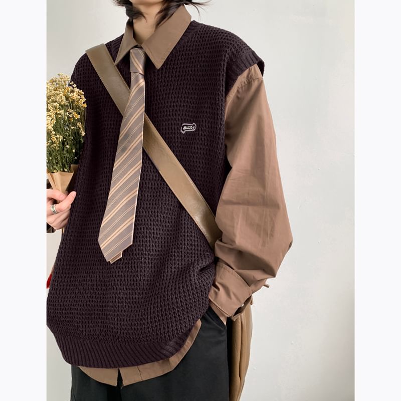 Dukakis - Trui met applicatie en ronde hals