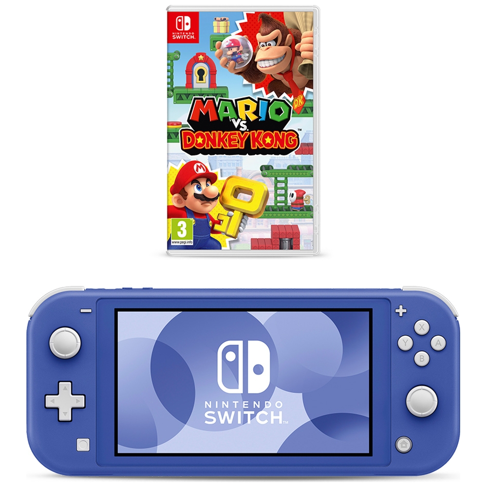 Nintendo Switch Lite (Blau) & Mario vs. Donkey Kong