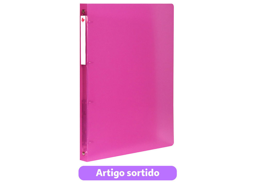 DOSSIER A4 4 ARGOLAS AUCHAN PLÁSTICO 20MM CORES SORTIDAS