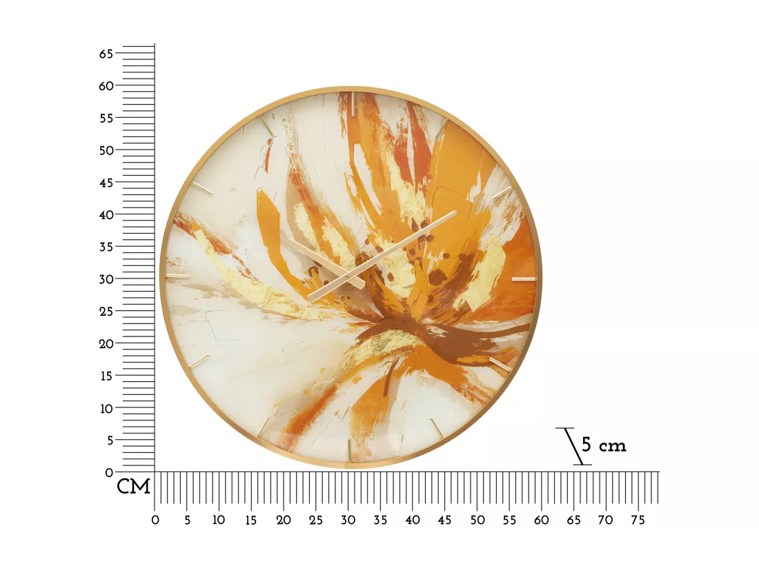 Horloge murale ronde en fibre de bois multicolore Ø cm 60x5