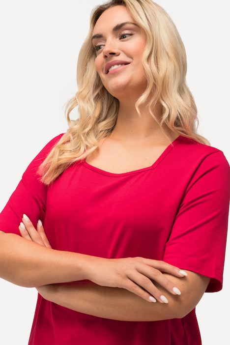 T-Shirt, A-Linie, Carree-Ausschnitt, Halbarm