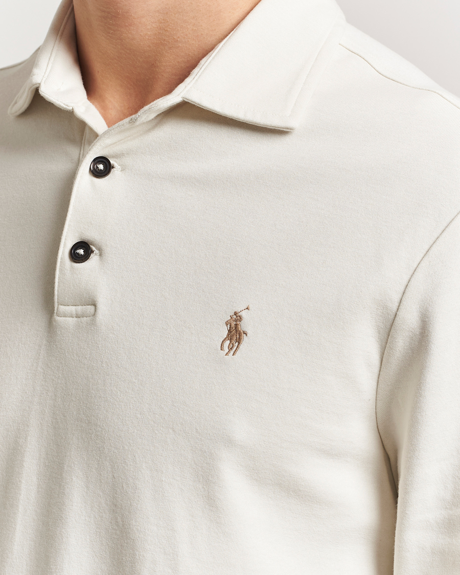 Polo Ralph Lauren Double Knit Long Sleeve Polo Parchment Cream