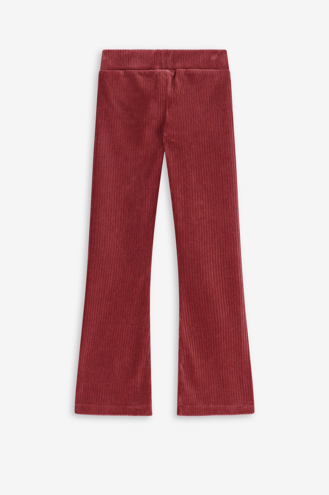 Donkerroze rib flared legging