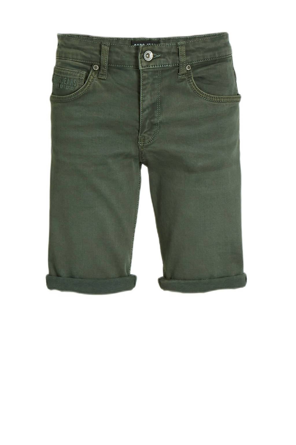Cars slim fit short BLACKER army groen