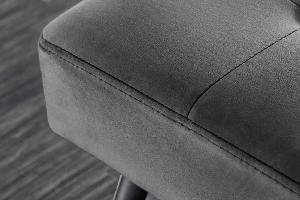 Design Sitzbank BOUTIQUE 100cm dunkelgrau Samt schwarze Metallbeine
