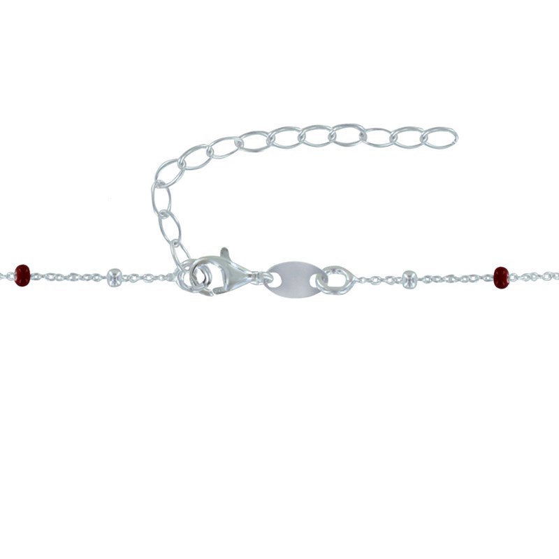 Collier Argent Perles Émaillées et Perles Argent