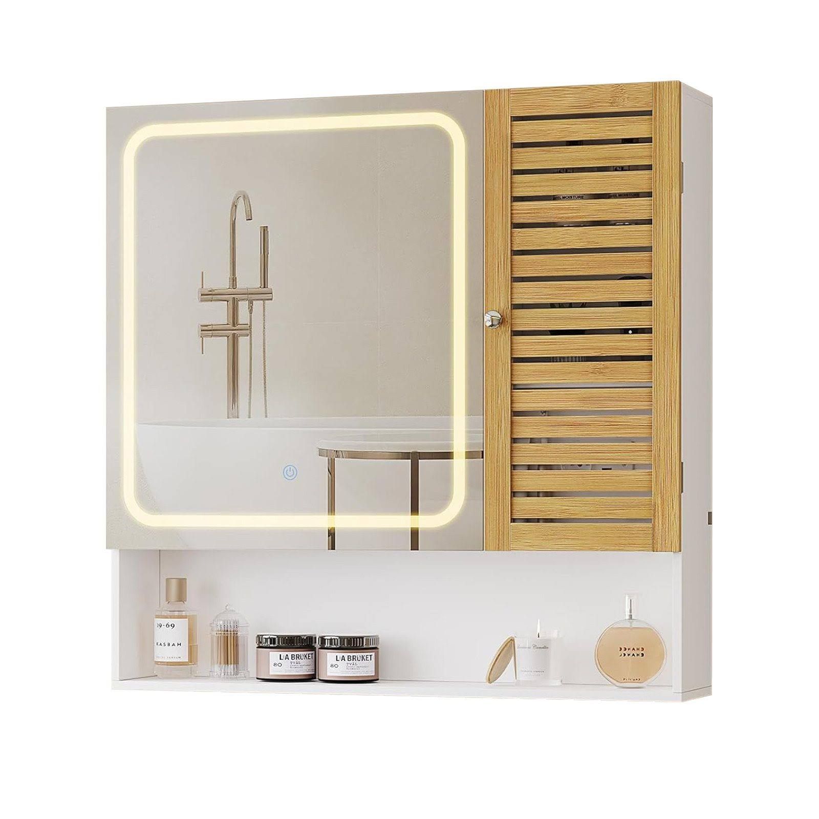MSMASK Spiegelschrank mit LED-Beleuchtung und Steckdose