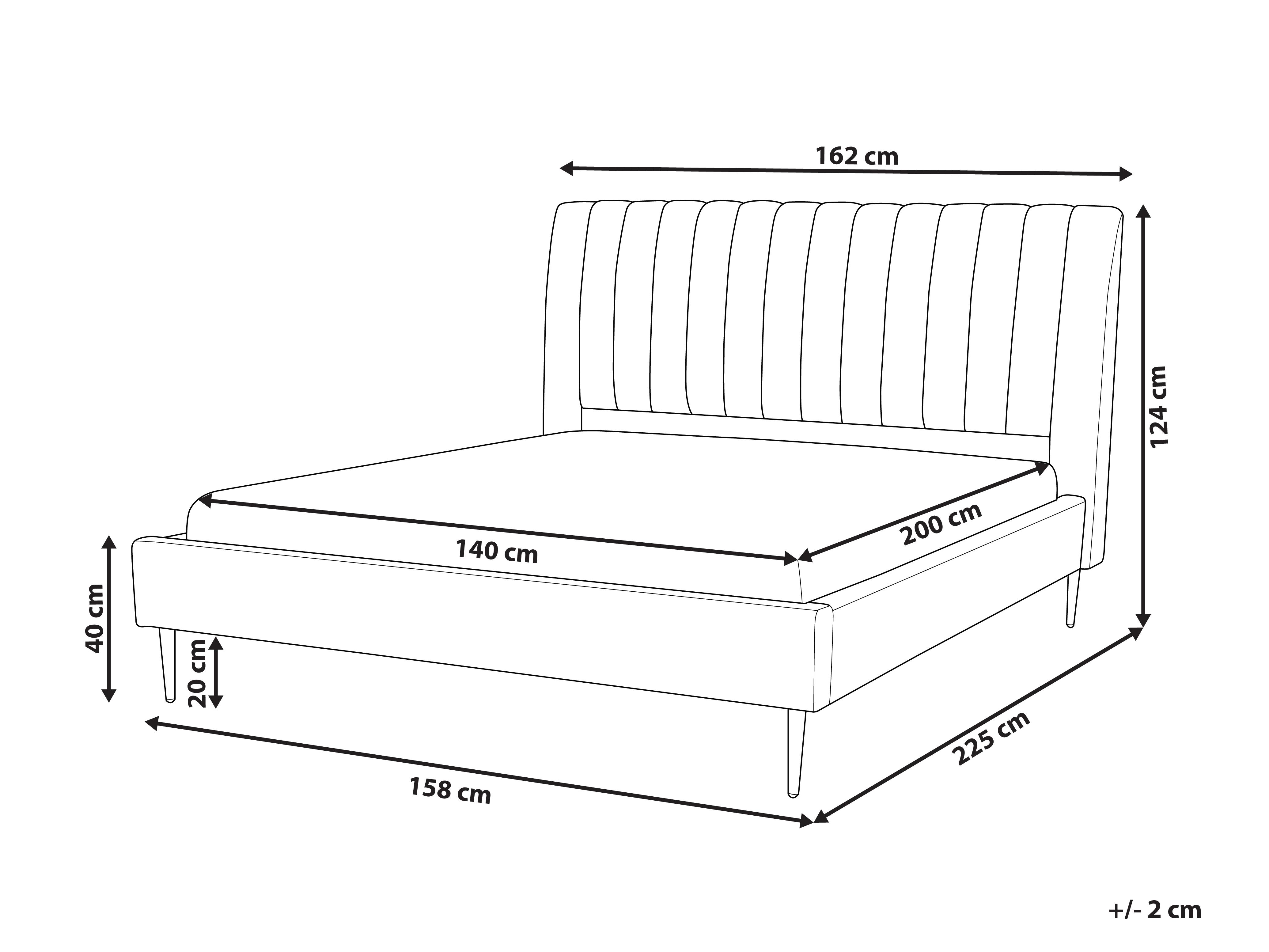 Bed Fluweel MARVILLE 140 x 200 cm Smaragdgroen
