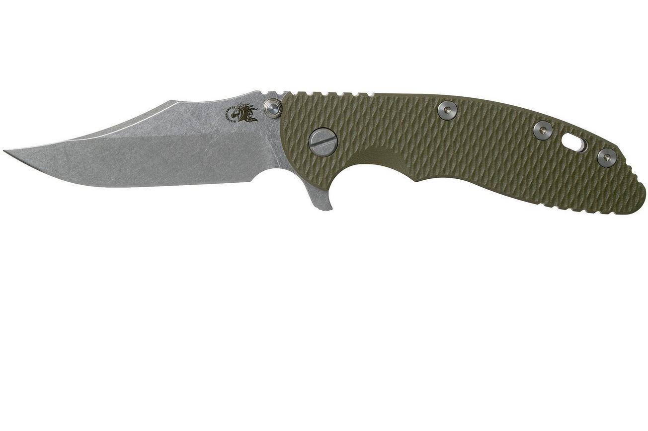 Rick Hinderer XM-18 3.5 Bowie 20CV Stonewash, OD Green G10 zakmes