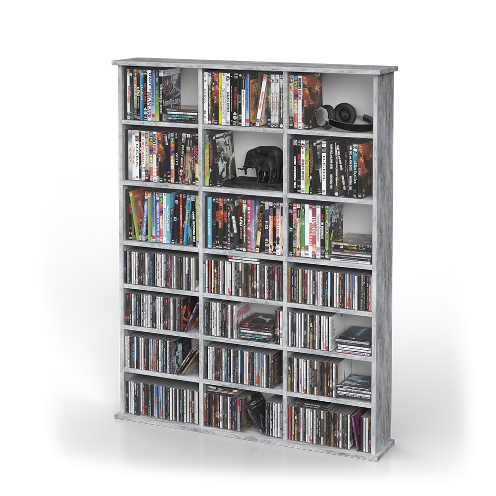 VICCO Medienregal Jukebox CD DVD Bluray Regal Standregal Regalwand Beton