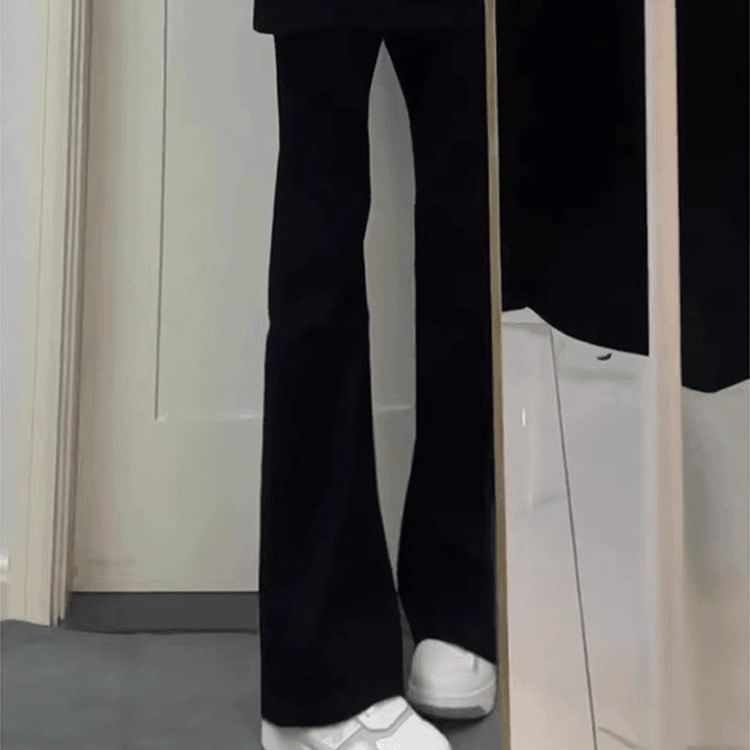 Chuoku - Hoge taille effen uitlopende broek