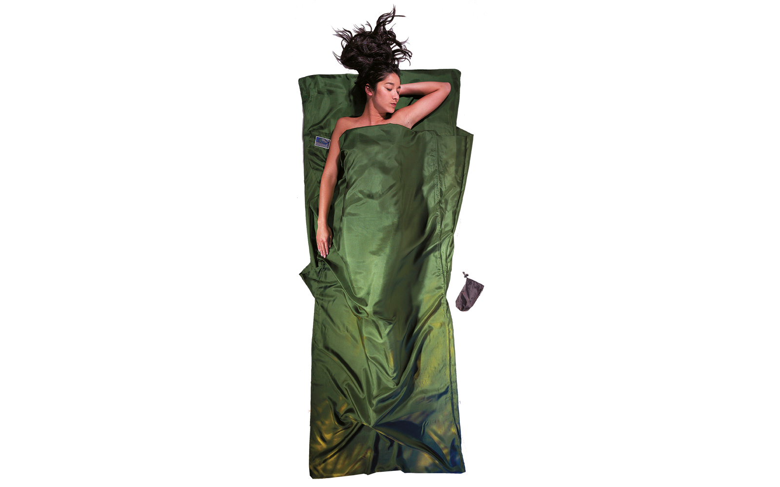 CocoonLeicht-Reiseschlafsack Rechteck Seide dark olive green