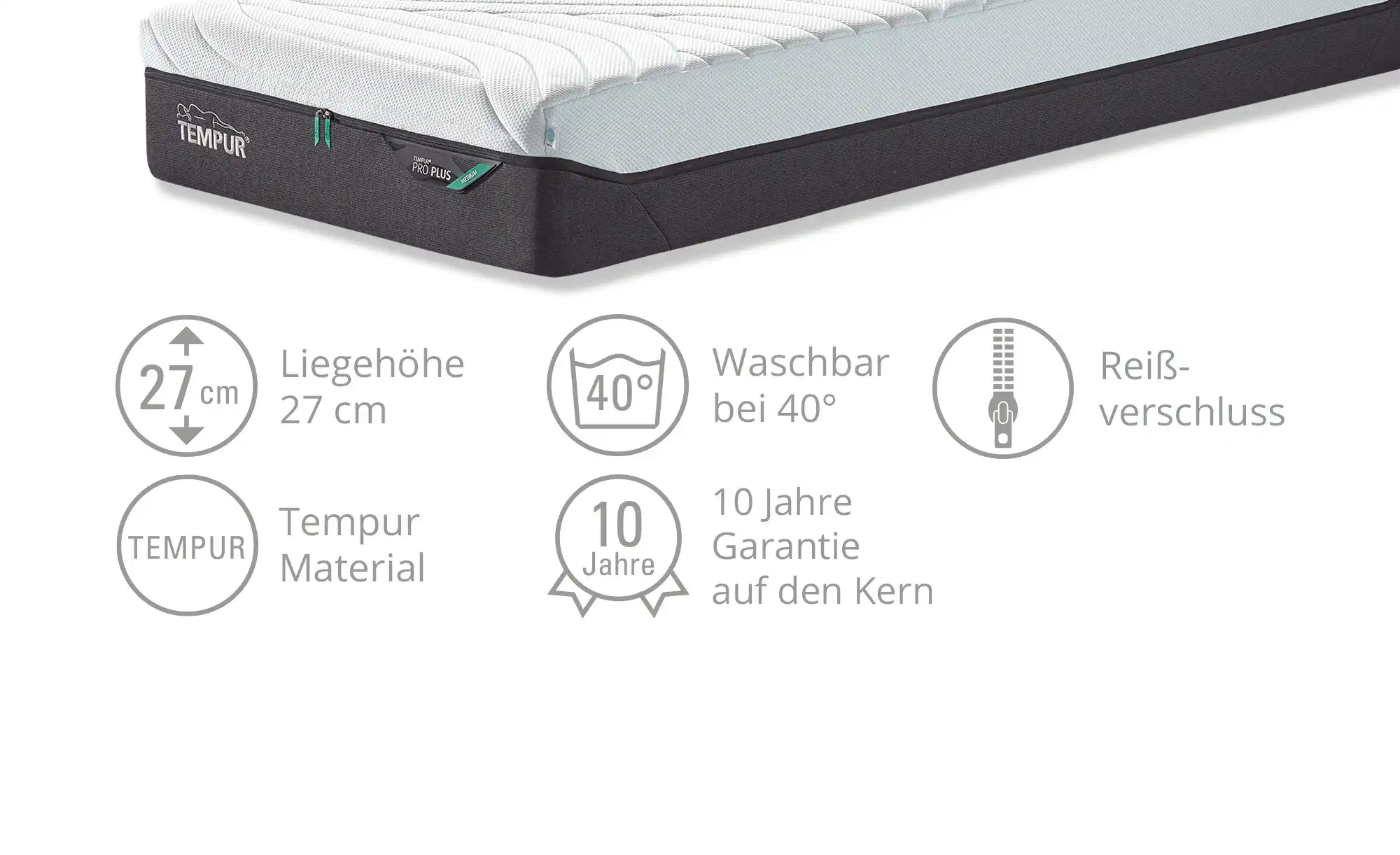 TEMPUR Viscoschaummatratze Medium Pro Plus CoolQuilt