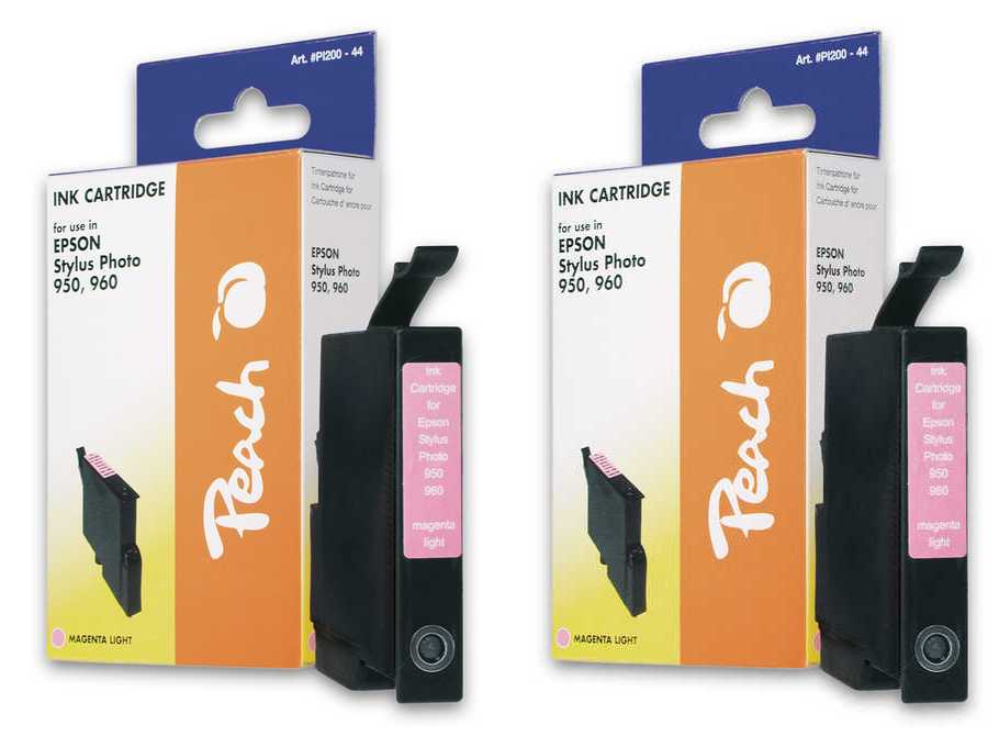 Peach E336 PHM 2 Druckerpatronen 2*maph ersetzt Epson T0336PHM*2, C13T03364010 für z.B. Epson Stylus Photo 950, Epson Stylus Photo 960