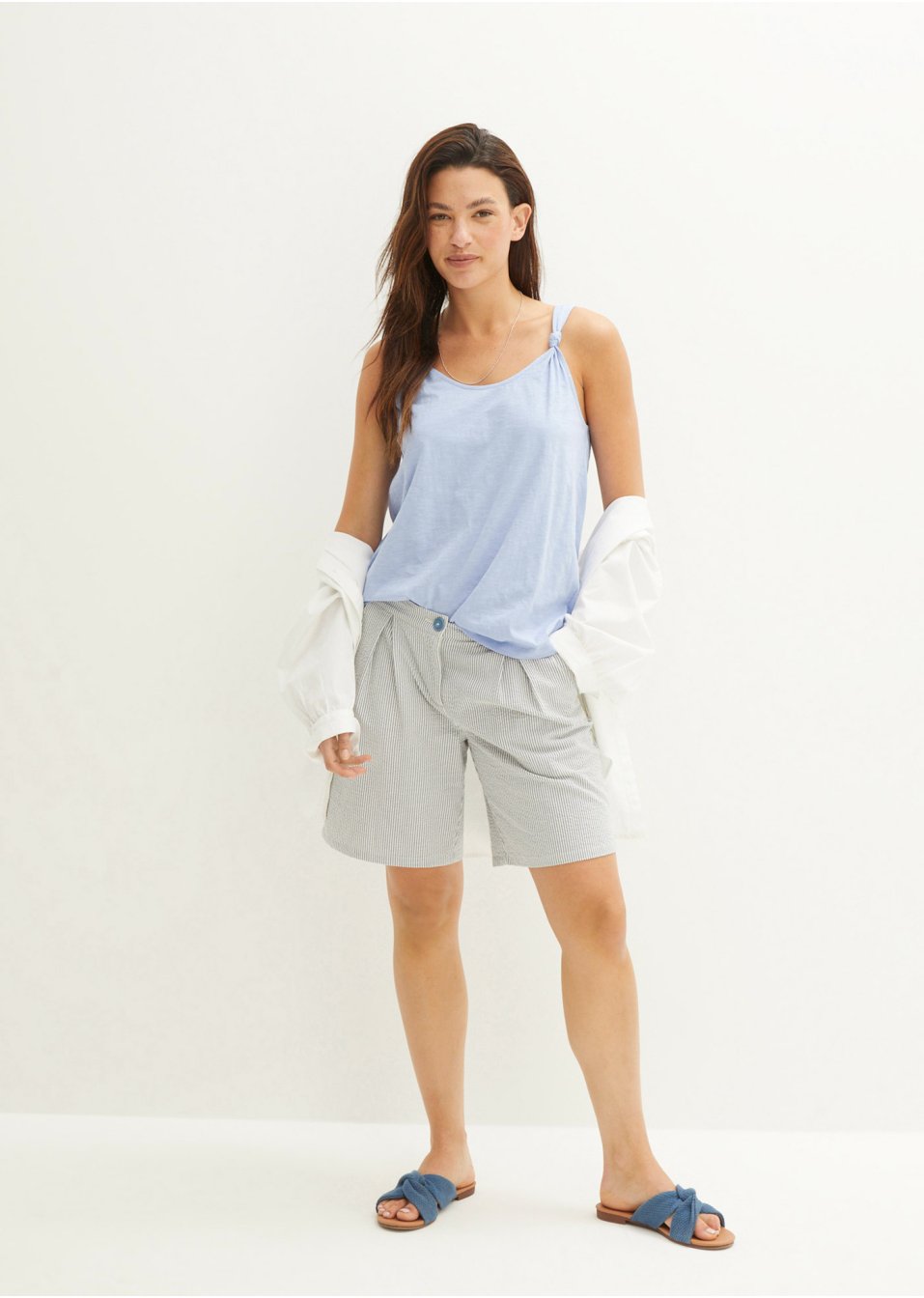 Top en coton à détails nœuds