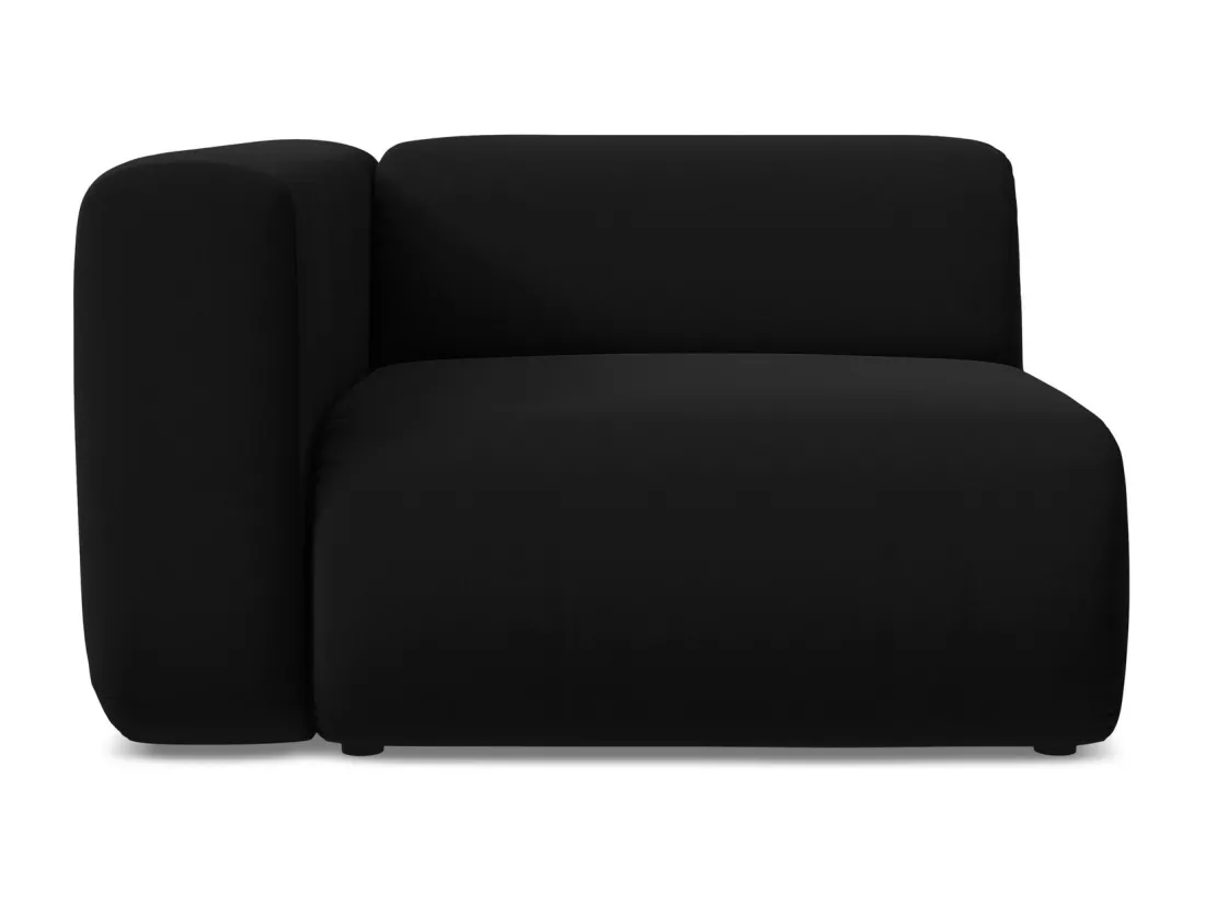 Module avec accoudoirs gauche en velours - noir - EKAHI
